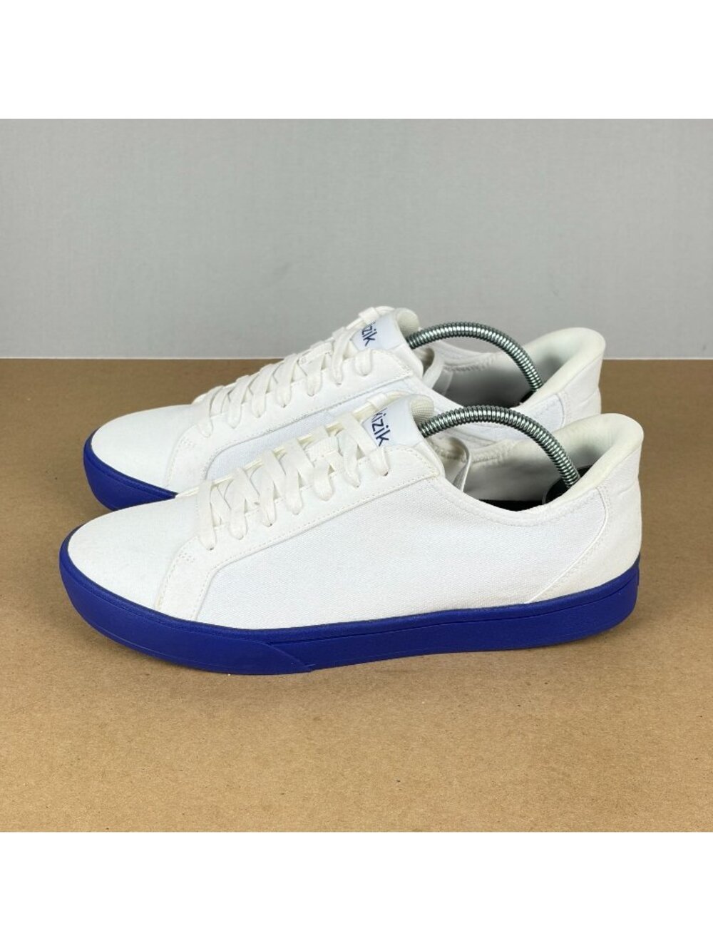 Kizik Irvine Canvas Sneakers Womens 9.5 Mens 8 White Purple Handsfree Low Top